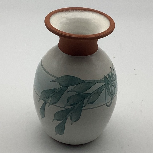 Vintage Emerson Creek Pottery Hand Painted Leaf Design 6” Vase - Picture 1 of 6